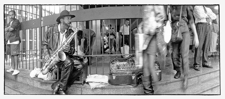 Saxophone player at the Carioca Metro station - Rio