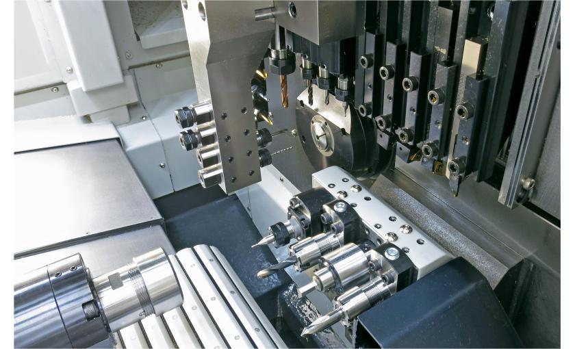 Working Area of a Hanwha Swiss Type automatic lathe
