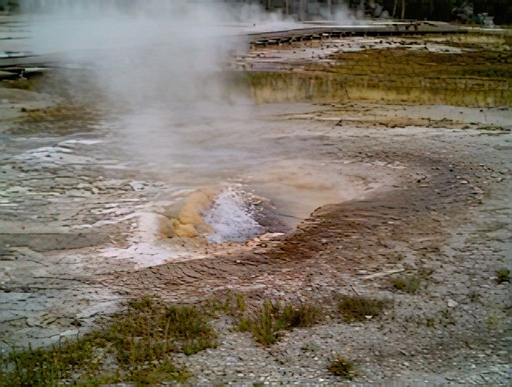 A rainbow geyser